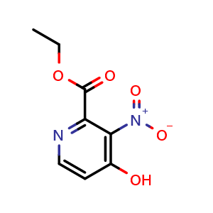 Chemical structure of ethyl 4-hydroxy-3-nitro-pyridine-2-carboxylate , CAS 1803802-20-1, AChemBlock S78231