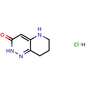 Chemical structure of 2H,3H,5H,6H,7H,8H-pyrido[3,2-c]pyridazin-3-one hydrochloride , CAS 1803594-50-4, AChemBlock S78242