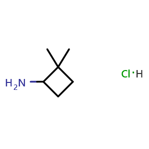 Chemical structure of 2,2-dimethylcyclobutanamine;hydrochloride , CAS 1803562-44-8, AChemBlock S78246