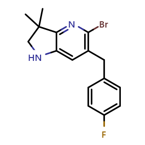 5-bromo-6-[(4-fluorophenyl)methyl]-3,3-dimethyl-1,2-dihydropyrrolo[3,2-b]pyridine