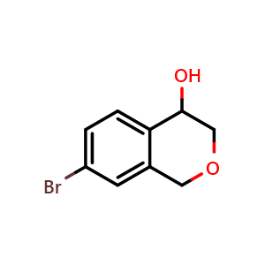 Chemical structure of 7-bromo-3,4-dihydro-1H-2-benzopyran-4-ol , CAS 1798792-52-5, AChemBlock S78276