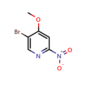 Chemical structure of 5-bromo-4-methoxy-2-nitro-pyridine , CAS 1798295-18-7, AChemBlock S78277