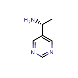 Chemical structure of (1R)-1-(pyrimidin-5-yl)ethan-1-amine , CAS 179601-39-9, AChemBlock S78281