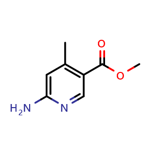 Chemical structure of methyl 6-amino-4-methyl-pyridine-3-carboxylate , CAS 179555-12-5, AChemBlock S78283