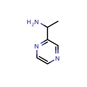 Chemical structure of 1-(pyrazin-2-yl)ethan-1-amine , CAS 179323-60-5, AChemBlock S78292