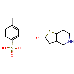 Chemical structure of 2H,3H,4H,5H,6H,7H-thieno[3,2-c]pyridin-2-one; 4-methylbenzene-1-sulfonic acid , CAS 178688-49-8, AChemBlock S78314