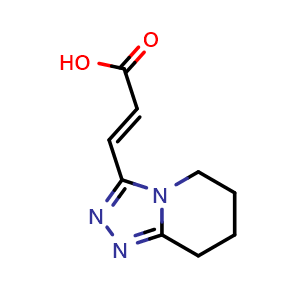 Chemical structure of (2E)-3-{5H,6H,7H,8H-[1,2,4]triazolo[4,3-a]pyridin-3-yl}prop-2-enoic acid , CAS 1785791-91-4, AChemBlock S78317