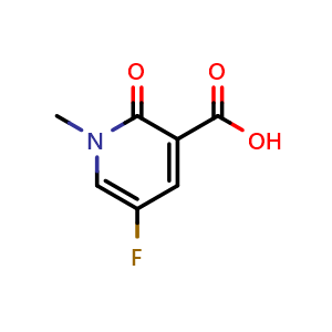 Chemical structure of 5-fluoro-1-methyl-2-oxo-pyridine-3-carboxylic acid , CAS 1785264-14-3, AChemBlock S78327