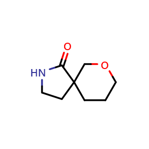 Chemical structure of 9-oxa-2-azaspiro[4.5]decan-1-one , CAS 1785069-06-8, AChemBlock S78331