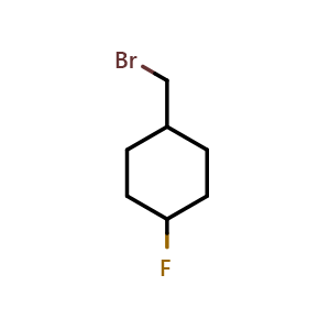 Chemical structure of 1-(bromomethyl)-4-fluoro-cyclohexane , CAS 1784609-74-0, AChemBlock S78342