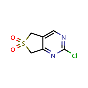Chemical structure of 2-chloro-5,7-dihydrothieno[3,4-d]pyrimidine 6,6-dioxide , CAS 1783678-42-1, AChemBlock S78371