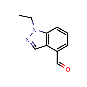 Chemical structure of 1-ethyl-1H-indazole-4-carbaldehyde , CAS 1783657-92-0, AChemBlock S78374