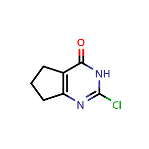 Chemical structure of 2-chloro-3,5,6,7-tetrahydrocyclopenta[d]pyrimidin-4-one , CAS 178308-48-0, AChemBlock S78377