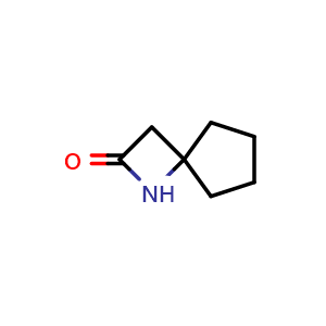 Chemical structure of 1-azaspiro[3.4]octan-2-one , CAS 178242-70-1, AChemBlock S78393