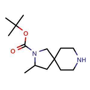 Chemical structure of tert-butyl 3-methyl-2,8-diazaspiro[4.5]decane-2-carboxylate , CAS 1781884-10-3, AChemBlock S78407