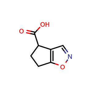 Chemical structure of 4H,5H,6H-cyclopenta[d][1,2]oxazole-4-carboxylic acid , CAS 1781830-36-1, AChemBlock S78409