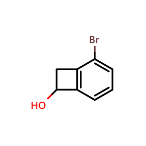 Chemical structure of 2-bromobicyclo[4.2.0]octa-1(6),2,4-trien-7-ol , CAS 1781539-57-8, AChemBlock S78418