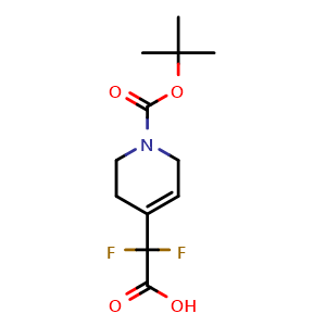 Chemical structure of 2-(1-tert-butoxycarbonyl-3,6-dihydro-2H-pyridin-4-yl)-2,2-difluoro-acetic acid , CAS 1781510-62-0, AChemBlock S78420