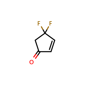 Chemical structure of 4,4-difluorocyclopent-2-en-1-one , CAS 1781335-71-4, AChemBlock S78422