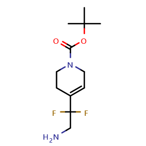 Chemical structure of tert-butyl 4-(2-amino-1,1-difluoro-ethyl)-3,6-dihydro-2H-pyridine-1-carboxylate , CAS 1781199-95-8, AChemBlock S78427