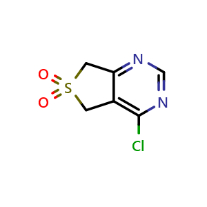 Chemical structure of 4-chloro-5,7-dihydrothieno[3,4-d]pyrimidine 6,6-dioxide , CAS 1781073-49-1, AChemBlock S78433