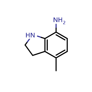 Chemical structure of 4-methylindolin-7-amine , CAS 1780941-76-5, AChemBlock S78437