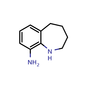 Chemical structure of 2,3,4,5-tetrahydro-1H-1-benzazepin-9-amine , CAS 1780911-57-0, AChemBlock S78440