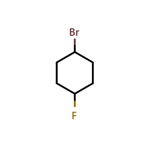 Chemical structure of 1-bromo-4-fluoro-cyclohexane , CAS 1780553-11-8, AChemBlock S78456