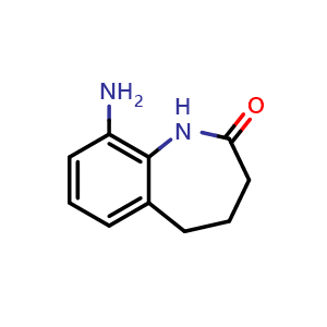 Chemical structure of 9-amino-1,3,4,5-tetrahydro-1-benzazepin-2-one , CAS 1780415-06-6, AChemBlock S78460