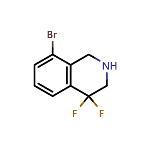 Chemical structure of 8-bromo-4,4-difluoro-2,3-dihydro-1H-isoquinoline , CAS 1780338-58-0, AChemBlock S78462