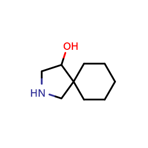 Chemical structure of 2-azaspiro[4.5]decan-4-ol , CAS 1779940-17-8, AChemBlock S78480