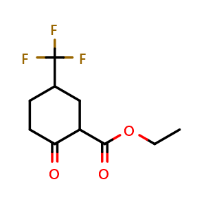 Chemical structure of ethyl 2-oxo-5-(trifluoromethyl)cyclohexanecarboxylate , CAS 1774896-62-6, AChemBlock S78508