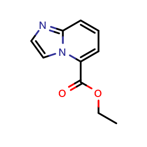Chemical structure of Ethyl imidazo[1,2-a]pyridine-5-carboxylate , CAS 177485-39-1, AChemBlock S78511