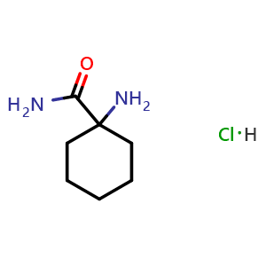 Chemical structure of 1-aminocyclohexane-1-carboxamide hydrochloride , CAS 17704-77-7, AChemBlock S78523
