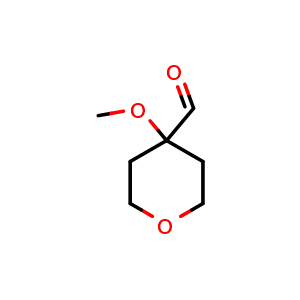 Chemical structure of 4-methoxyoxane-4-carbaldehyde , CAS 175982-76-0, AChemBlock S78533