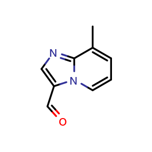 Chemical structure of 8-methylimidazo[1,2-a]pyridine-3-carbaldehyde , CAS 175878-16-7, AChemBlock S78540