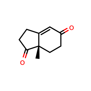 Chemical structure of (7aS)-7a-methyl-2,3,5,6,7,7a-hexahydro-1H-indene-1,5-dione , CAS 17553-86-5, AChemBlock S78549