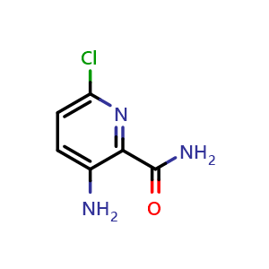 Chemical structure of 3-amino-6-chloropyridine-2-carboxamide , CAS 175358-01-7, AChemBlock S78552