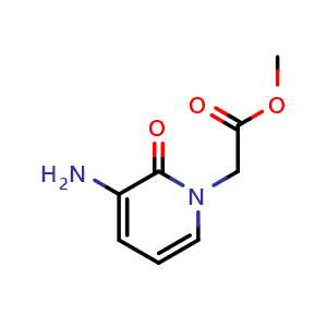 Chemical structure of methyl 2-(3-amino-2-oxo-1-pyridyl)acetate , CAS 175210-67-0, AChemBlock S78559
