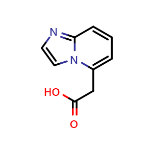 Chemical structure of 2-{imidazo[1,2-a]pyridin-5-yl}acetic acid , CAS 175143-91-6, AChemBlock S78561