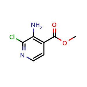 Chemical structure of Methyl 3-amino-2-chloropyridine-4-carboxylate , CAS 173435-41-1, AChemBlock S78586