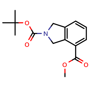 Chemical structure of 2-tert-butyl 4-methyl 2,3-dihydro-1H-isoindole-2,4-dicarboxylate , CAS 1710854-30-0, AChemBlock S78604