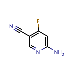 Chemical structure of 6-amino-4-fluoro-pyridine-3-carbonitrile , CAS 1708974-11-1, AChemBlock S78621