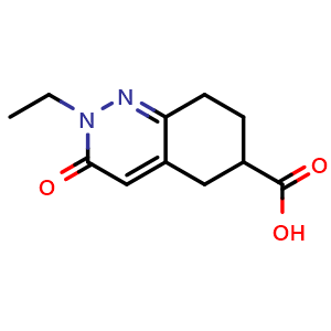 Chemical structure of 2-ethyl-3-oxo-2,3,5,6,7,8-hexahydrocinnoline-6-carboxylic acid , CAS 1708264-04-3, AChemBlock S78625