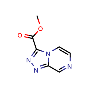 Chemical structure of methyl [1,2,4]triazolo[4,3-a]pyrazine-3-carboxylate , CAS 1707566-99-1, AChemBlock S78639