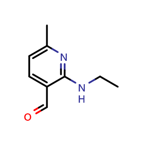 Chemical structure of 2-(ethylamino)-6-methylpyridine-3-carbaldehyde , CAS 1706461-85-9, AChemBlock S78653