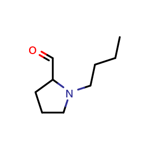 Chemical structure of 1-butylpyrrolidine-2-carbaldehyde , CAS 1706458-81-2, AChemBlock S78655