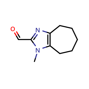 Chemical structure of 1-methyl-1H,4H,5H,6H,7H,8H-cyclohepta[d]imidazole-2-carbaldehyde , CAS 1706449-28-6, AChemBlock S78664