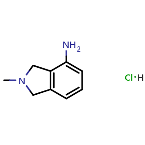 Chemical structure of 2-methyl-2,3-dihydro-1H-isoindol-4-amine hydrochloride , CAS 170493-51-3, AChemBlock S78678