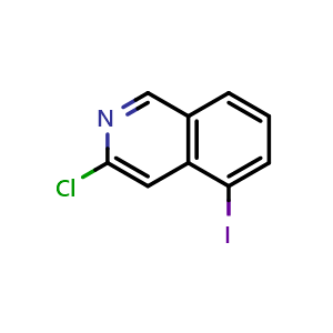 Chemical structure of 3-chloro-5-iodo-isoquinoline , CAS 1695831-18-5, AChemBlock S78704